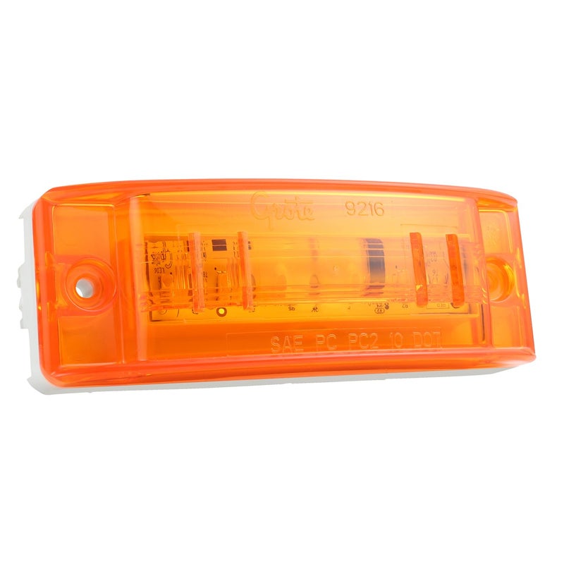 Grote 47163 Supernova Sealed Turtleback II LED Clearance Marker Light with Optic Lens and Male Pin (PC Rated) - Amber